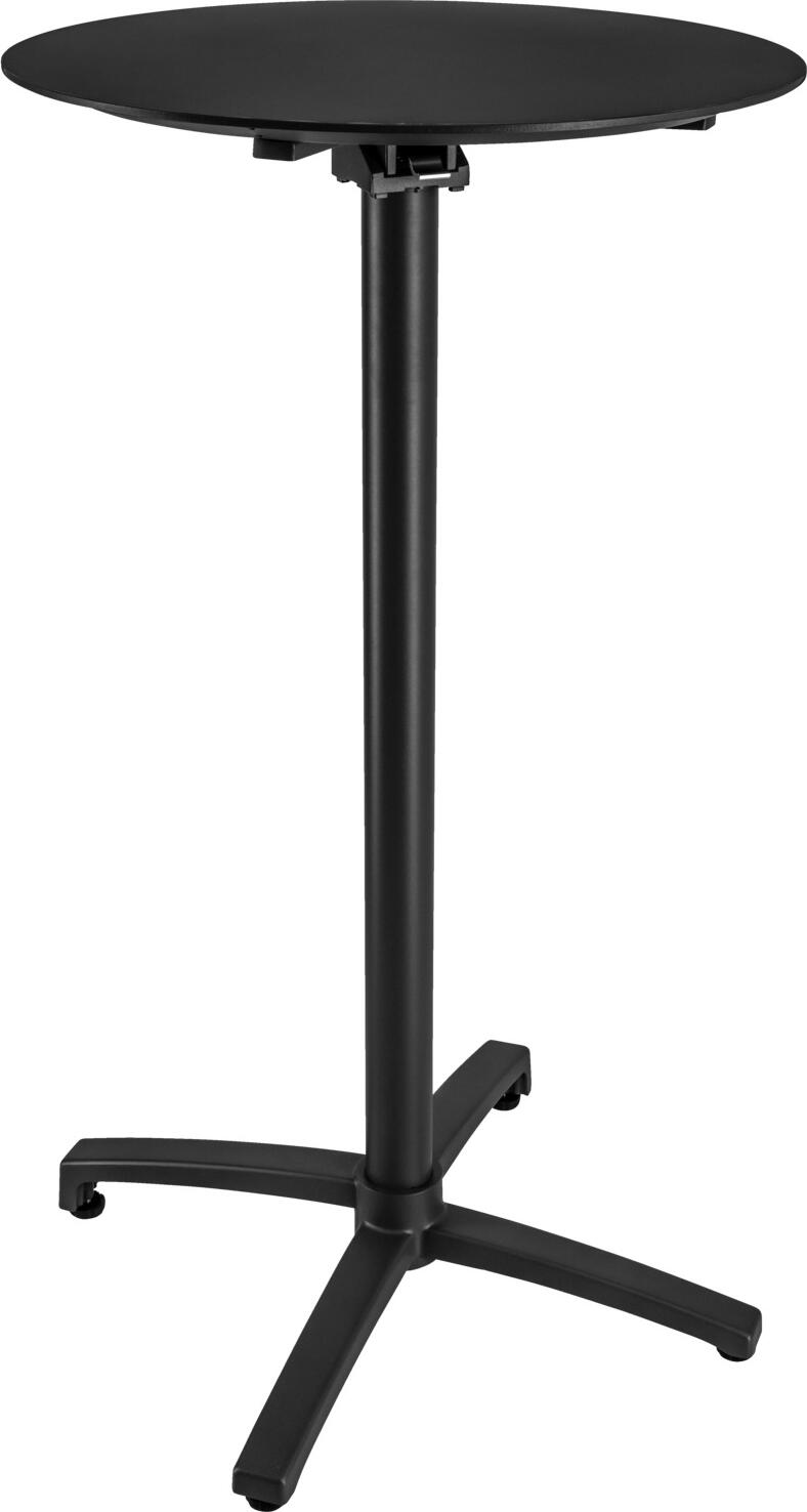 Masa Bar Exterior Aluminiu VEGA Taipa, Rotunda 60x108 cm, Aluminiu Vopsit Electrostatic Negru, Blat Pliabil, Rezistenta la Intemperii si Rugina