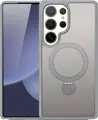 Чехол DUX DUCIS Yind Mag 360 Stand Case для Samsung Galaxy S25 Ultra, серый, интегрированные кнопки, магнитное кольцо MagSafe, вращающийся стенд 360, противоударный PC и TPU