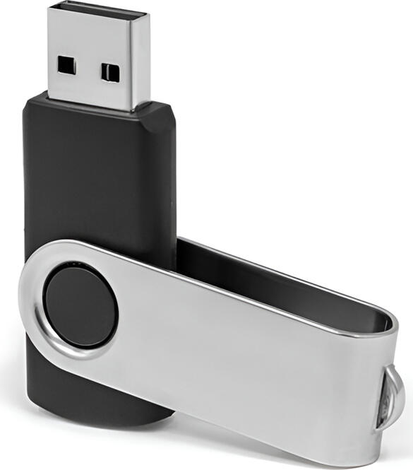 USB 2.0 Swivel Flash Drive 128GB, Metal and ABS Plastic Portable Memory Stick with Integrated Keychain Ring, Plug-and-Play for PC, Laptop, TV