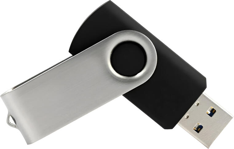 USB 2.0 Swivel Flash Drive 128GB, Metal and ABS Plastic Portable Memory Stick with Integrated Keychain Ring, Plug-and-Play for PC, Laptop, TV