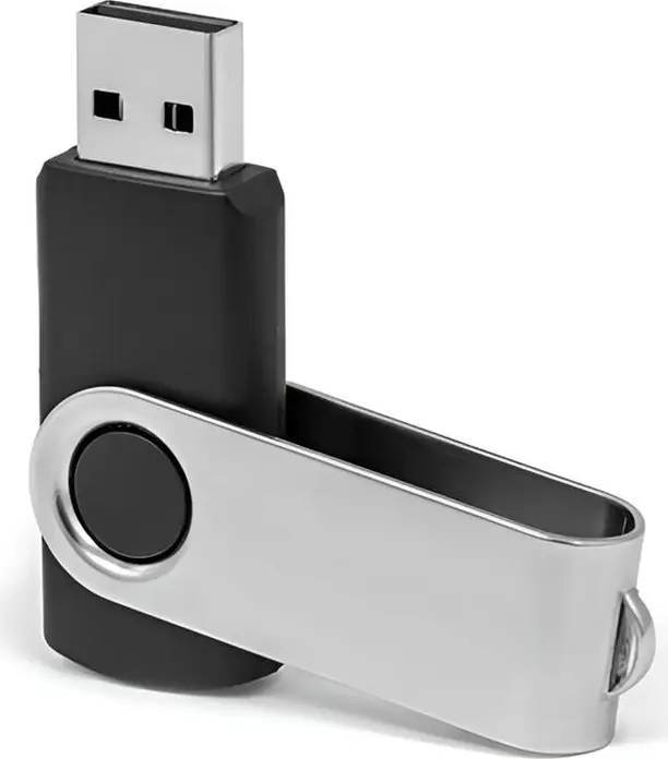 USB 2.0 Swivel Flash Drive 128GB, Metal and ABS Plastic Portable Memory Stick with Integrated Keychain Ring, Plug-and-Play for PC, Laptop, TV