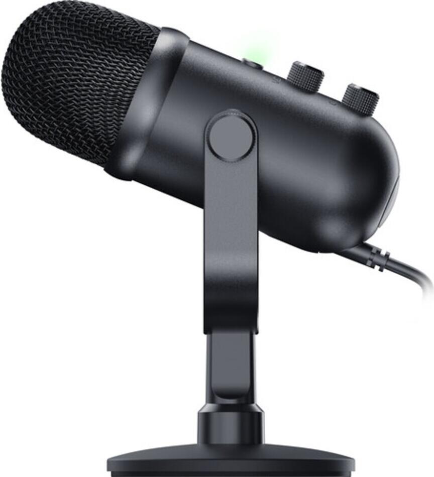 Razer Seiren V2 Pro USB Condenser Microphone, Supercardioid, 24-bit/96 kHz, High Pass Filter, Analog Gain Limiter, Zero-Latency Monitoring, Black