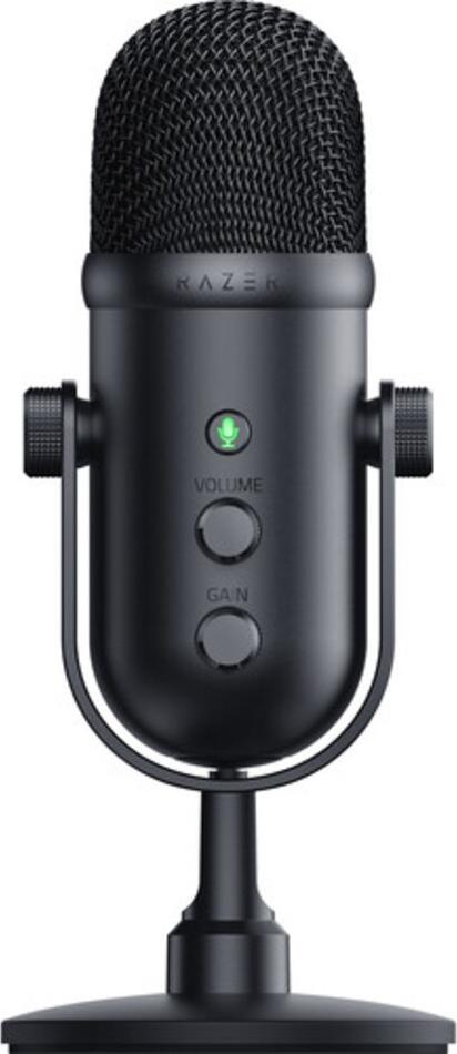 Razer Seiren V2 Pro USB Condenser Microphone, Supercardioid, 24-bit/96 kHz, High Pass Filter, Analog Gain Limiter, Zero-Latency Monitoring, Black