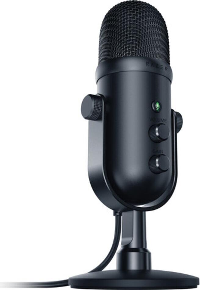Razer Seiren V2 Pro USB Condenser Microphone, Supercardioid, 24-bit/96 kHz, High Pass Filter, Analog Gain Limiter, Zero-Latency Monitoring, Black
