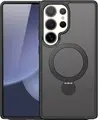 Husa DUX DUCIS Yind Mag 360 Stand Case pentru Samsung Galaxy S25 Ultra, Negru, Decupajuri, Inel Magnetic Compatibil MagSafe, Suport Rotativ 360, PC si TPU Shockproof