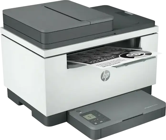 HP LaserJet MFP M236sdn Wireless Monochrome Laser Multifunction Printer, Print Scan Copy, 30 ppm, Auto Duplex, 40-Sheet ADF, Ethernet, USB, White and Grey