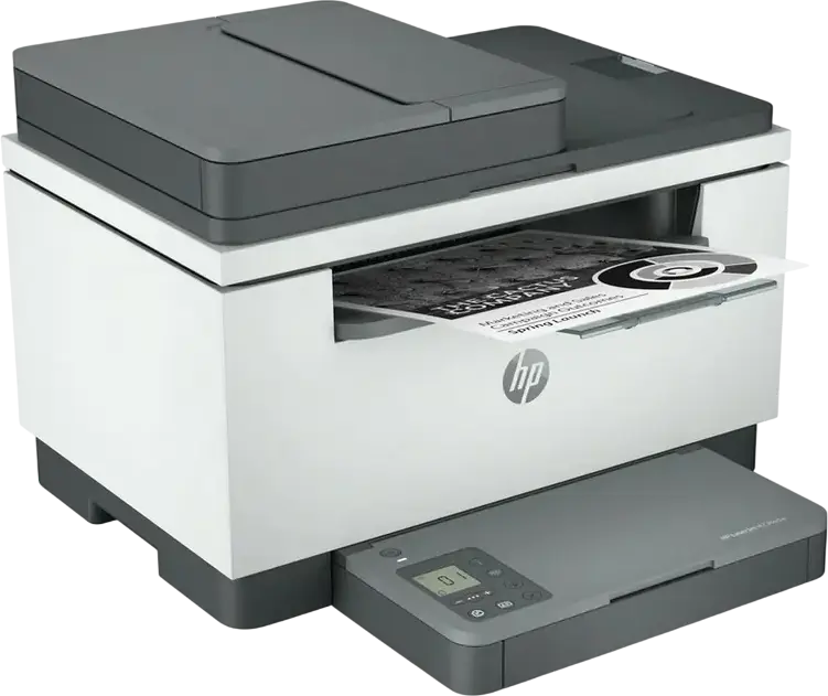 HP LaserJet MFP M236sdn Wireless Monochrome Laser Multifunction Printer, Print Scan Copy, 30 ppm, Auto Duplex, 40-Sheet ADF, Ethernet, USB, White and Grey
