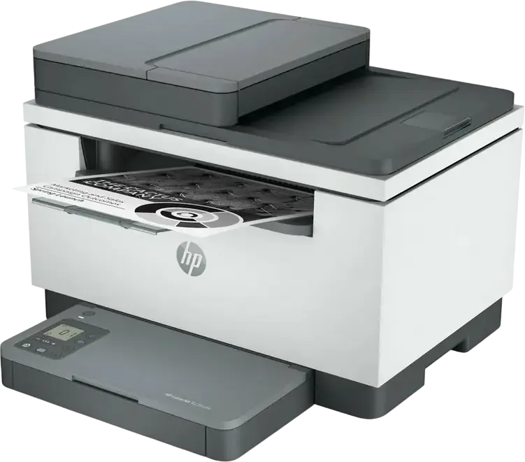 HP LaserJet MFP M236sdn Wireless Monochrome Laser Multifunction Printer, Print Scan Copy, 30 ppm, Auto Duplex, 40-Sheet ADF, Ethernet, USB, White and Grey