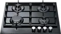 Встраиваемая газовая варочная панель Whirlpool GOS 6415/NB, 4 конфорки с WOK, поверхность из закаленного стекла, чугунные решетки, газ-контроль, черная, 59x51 см