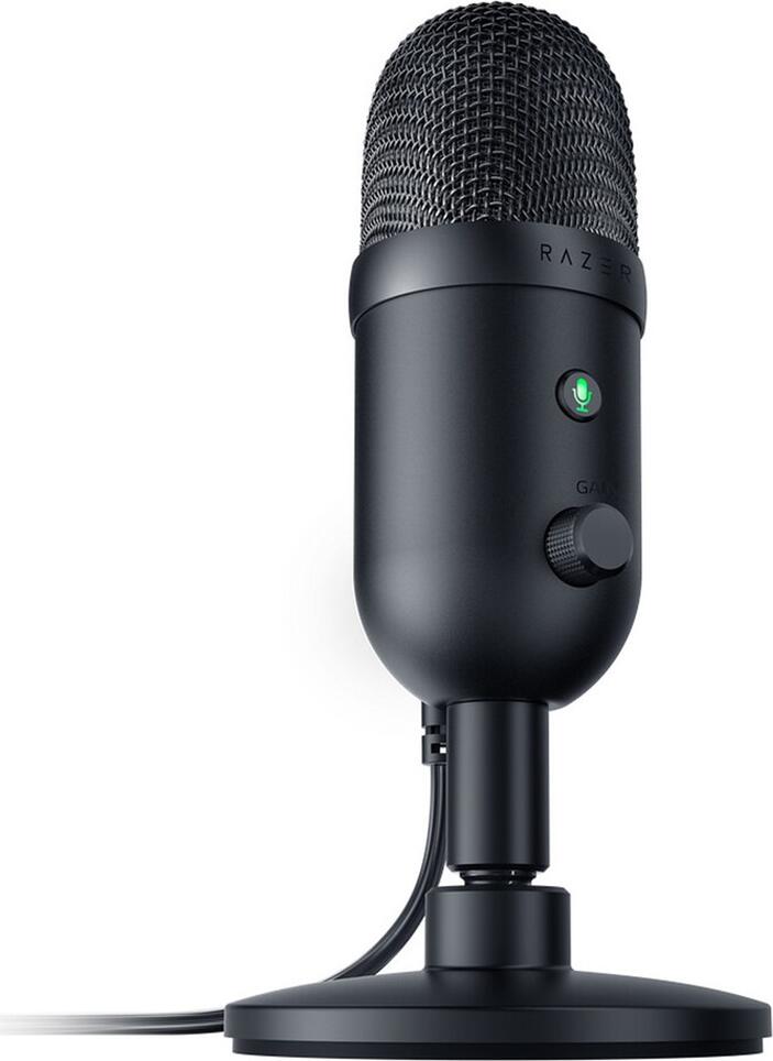 Microfon Condensator USB Razer Seiren V2 X, Tip Supercardioida, Capsula 25mm, Limitator Digital Integrat, Monitorizare Zero-Latency, Negru
