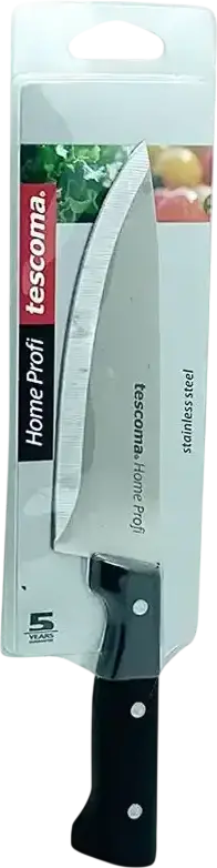 Cutit Universal Tescoma Home Profi 880528, Lama din Otel Inoxidabil 14 cm, Maner Plastic Ergonomic cu 3 Nituri, Negru, Set de 1 piese