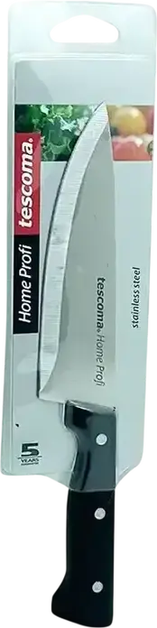 Cutit Universal Tescoma Home Profi 880528, Lama din Otel Inoxidabil 14 cm, Maner Plastic Ergonomic cu 3 Nituri, Negru, Set de 1 piese