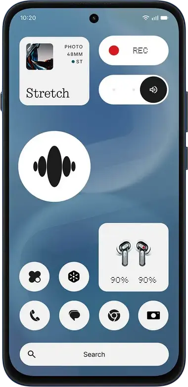 Nothing Phone 4b A009P Smartphone, Blue, Qualcomm Snapdragon 6 Gen 4, 8GB RAM, 128GB Storage, 6.77" AMOLED 120Hz Display, 50MP OIS Camera, 5200mAh Battery, IP64