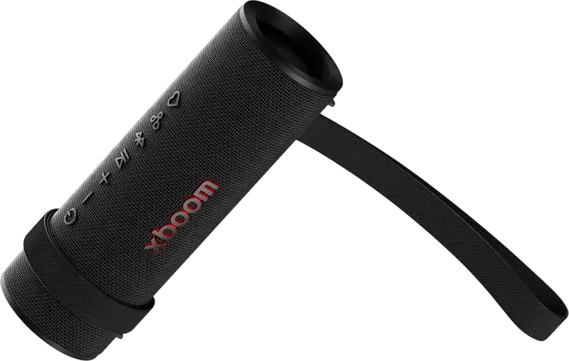 Boxa Portabila Bluetooth LG XBOOM Grab, Tuned by will.i.am, 30W RMS, Rezistenta la Apa IP67, Baterie 20h, Bluetooth 5.4, Efecte de Lumina, Negru