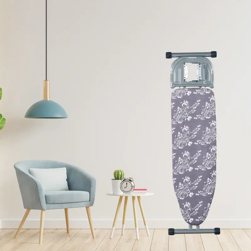 Cingillioglu Gift CM-280 Ironing Board, 115x36 cm Metal Mesh Surface, Cotton Cover, Foldable Legs, with Socket and Extension Cable, Grey