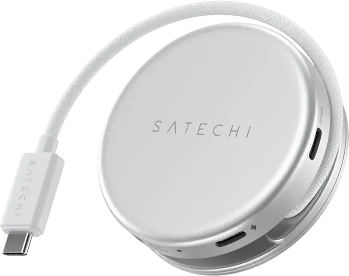 Adaptor Hub USB-C Satechi OntheGo 5-in-1 Multiport, HDMI 4K 60Hz, Incarcare PD 60W, USB 3.2 Gen 1, Cititor Card SD, Design Circular din Aluminiu