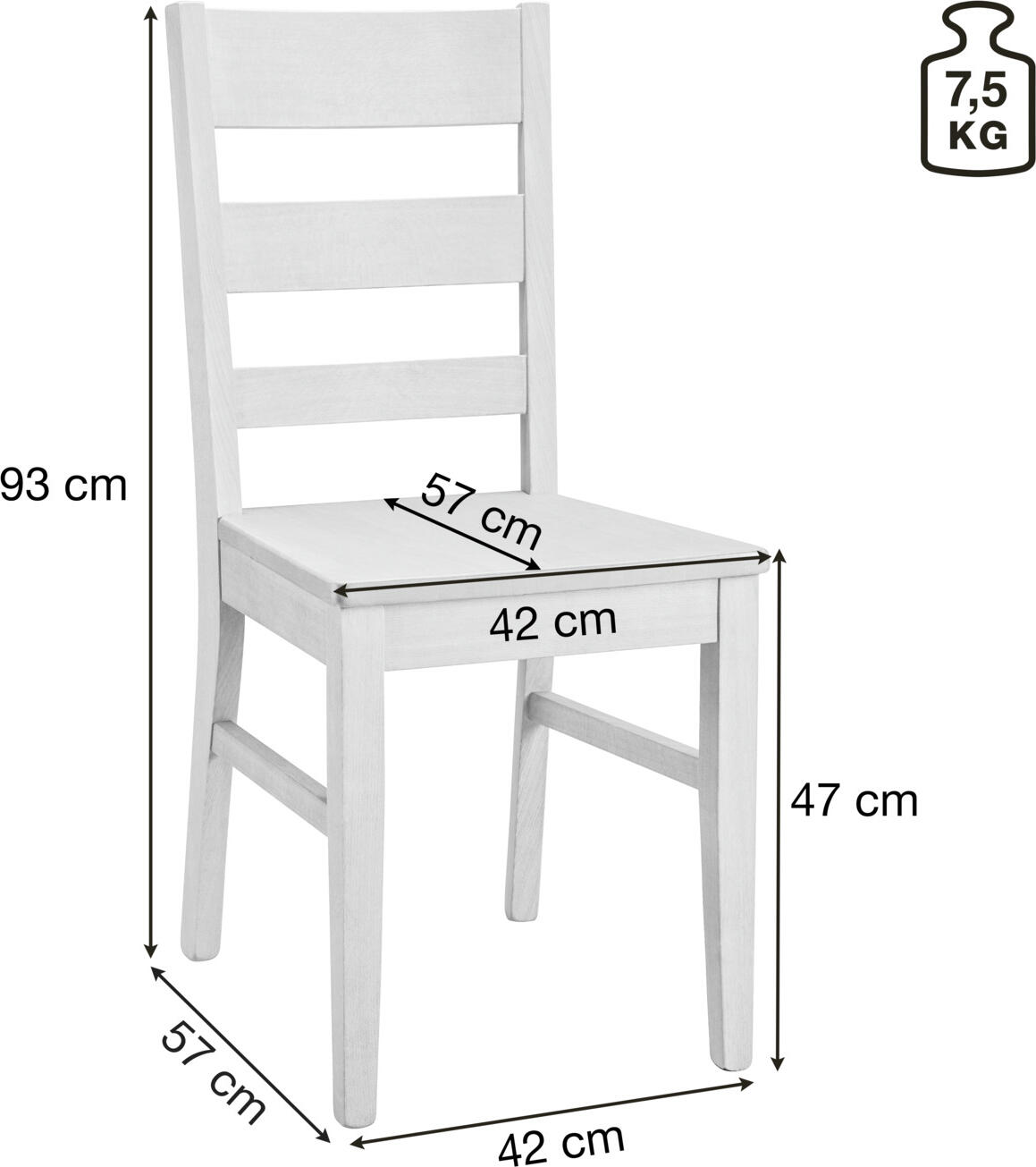 Set de 2 scaune din lemn PULSIVA Fact, lemn de fag masiv, culoare stejar, spatar inalt, 41.5x56.5x93 cm, sarcina max 160 kg, certificare FSC