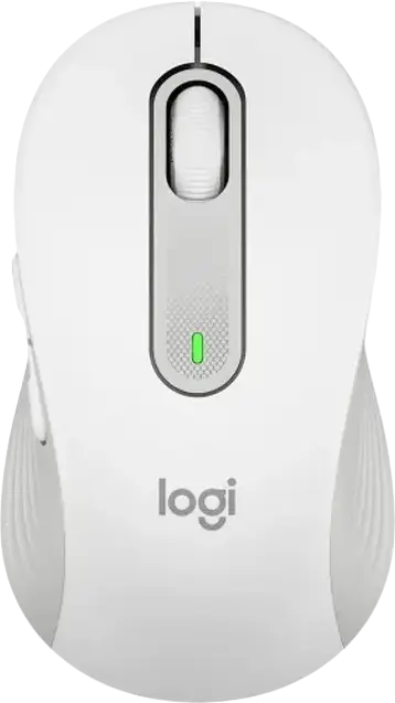 Logitech Signature M650 Wireless Mouse, Medium, Right-handed, SilentTouch, SmartWheel, 400-4000 DPI, Bluetooth & Logi Bolt USB, White