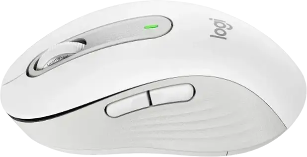 Logitech Signature M650 Wireless Mouse, Medium, Right-handed, SilentTouch, SmartWheel, 400-4000 DPI, Bluetooth & Logi Bolt USB, White