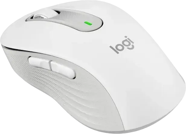 Logitech Signature M650 Wireless Mouse, Medium, Right-handed, SilentTouch, SmartWheel, 400-4000 DPI, Bluetooth & Logi Bolt USB, White