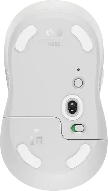 Logitech Signature M650 Wireless Mouse, Medium, Right-handed, SilentTouch, SmartWheel, 400-4000 DPI, Bluetooth & Logi Bolt USB, White