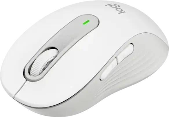 Logitech Signature M650 Wireless Mouse, Medium, Right-handed, SilentTouch, SmartWheel, 400-4000 DPI, Bluetooth & Logi Bolt USB, White