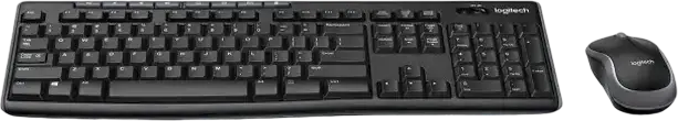 Logitech MK270 Wireless Keyboard and Mouse Combo Set of 2, 2.4 GHz USB Nano Receiver, Optical Mouse 1000 dpi, Multimedia Keys, Black