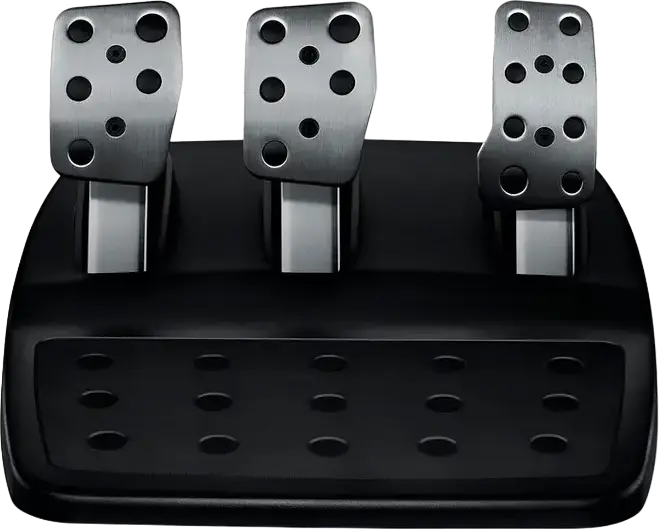 Set Volan Racing Logitech G29 Driving Force cu 3 Pedale pentru PS5, PS4, PS3, PC, Rotatie 900 Grade, Force Feedback Dual-Motor, Piele si Otel, Negru