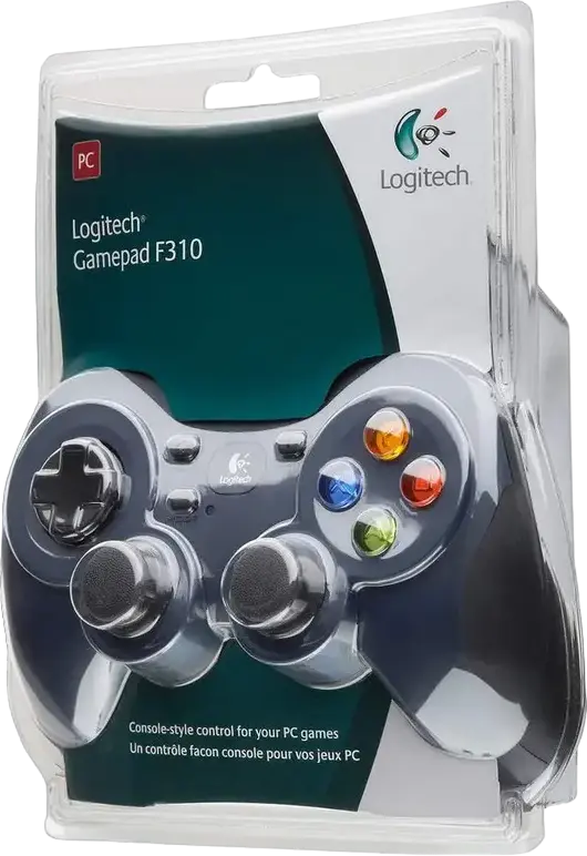 Gamepad Logitech F310 cu fir pentru PC si Android, Interfata USB, Moduri XInput si DirectInput, Grip Ergonomic, Albastru