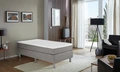 VEGA Basic Box Spring Bed Set of 5 Pieces, 100x200x63 cm, Hard H3 Firmness, Bonnell Spring Core, Cold Foam Topper, Taupe, Without Headboard
