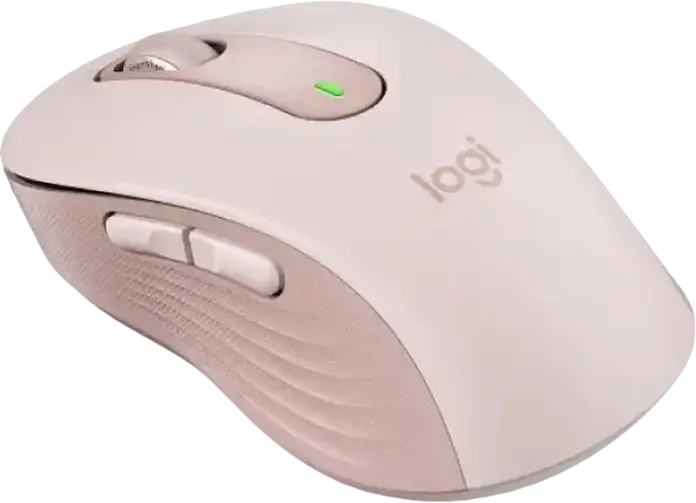 Logitech Signature M650 L Wireless Mouse, Pink, Large Size for Large Hands, 4000 DPI, SilentTouch, SmartWheel, Bluetooth & USB Logi Bolt, Windows macOS ChromeOS