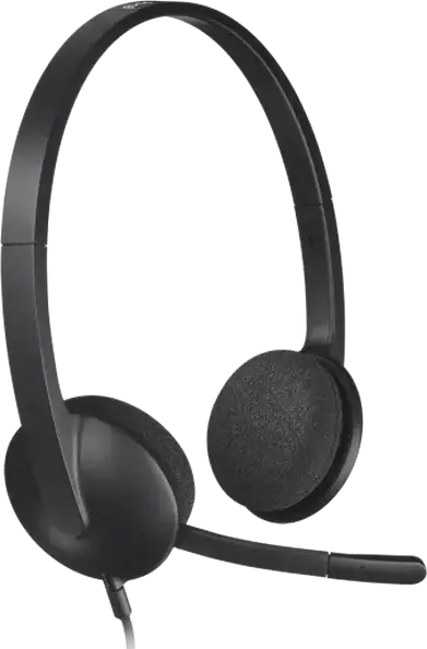 Logitech H340 USB Wired Headset with Noise-Cancelling Microphone, On-Ear Closed-Back Design, In-line Controls, for PC, Mac, Chrome OS - Black