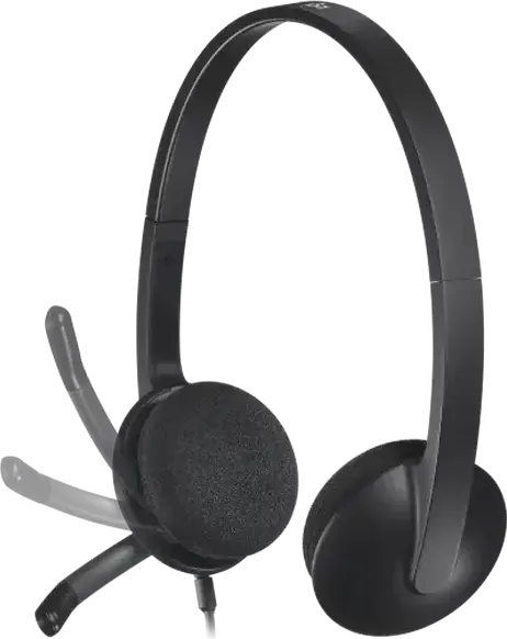 Logitech H340 USB Wired Headset with Noise-Cancelling Microphone, On-Ear Closed-Back Design, In-line Controls, for PC, Mac, Chrome OS - Black