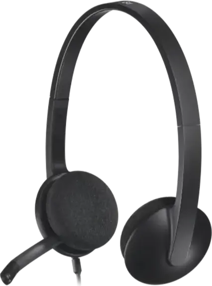 Logitech H340 USB Wired Headset with Noise-Cancelling Microphone, On-Ear Closed-Back Design, In-line Controls, for PC, Mac, Chrome OS - Black