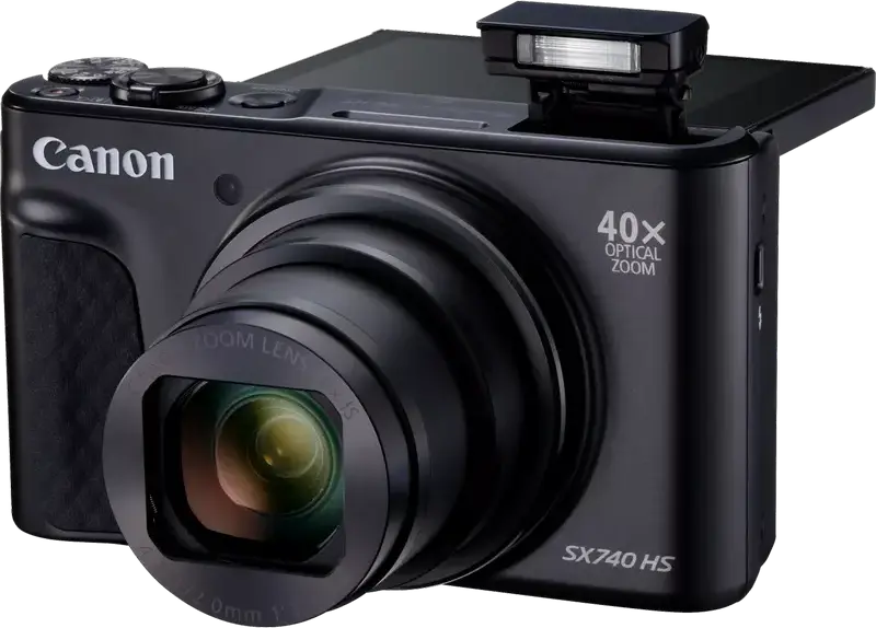 Canon PowerShot SX740 HS Lite Edition Digital Camera, 20.3 MP, 40x Optical Zoom, 4K Video, DIGIC 8 Processor, Wi-Fi, Bluetooth, GPS, Black