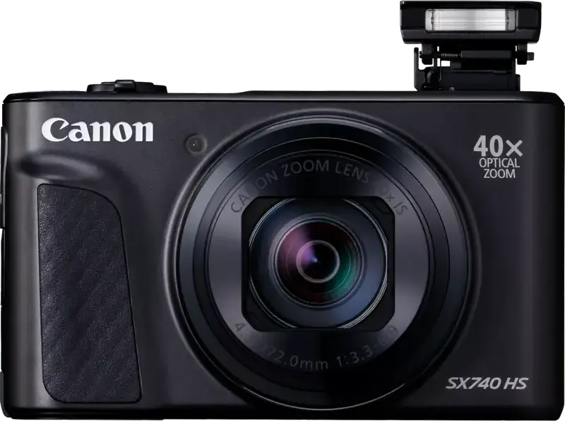 Canon PowerShot SX740 HS Lite Edition Digital Camera, 20.3 MP, 40x Optical Zoom, 4K Video, DIGIC 8 Processor, Wi-Fi, Bluetooth, GPS, Black