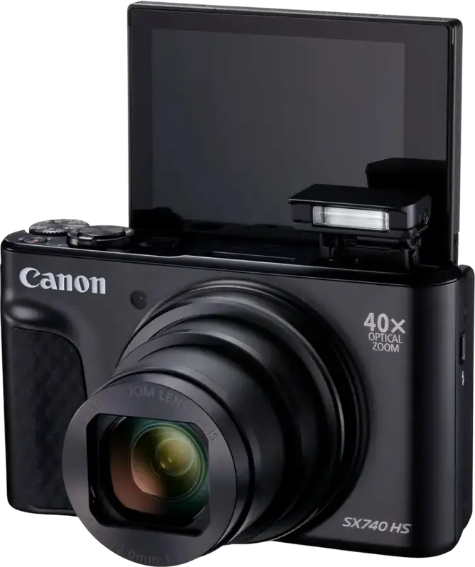 Canon PowerShot SX740 HS Lite Edition Digital Camera, 20.3 MP, 40x Optical Zoom, 4K Video, DIGIC 8 Processor, Wi-Fi, Bluetooth, GPS, Black