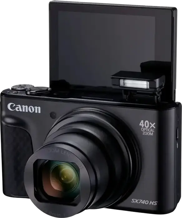 Canon PowerShot SX740 HS Lite Edition Digital Camera, 20.3 MP, 40x Optical Zoom, 4K Video, DIGIC 8 Processor, Wi-Fi, Bluetooth, GPS, Black