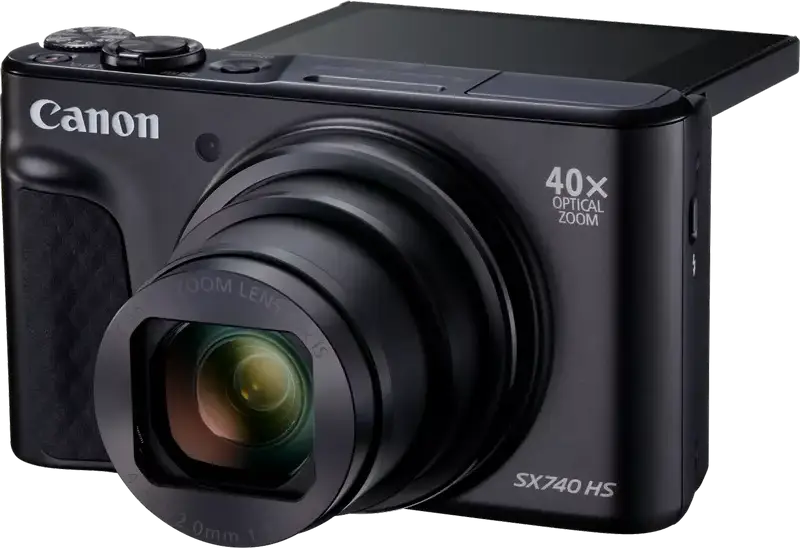 Canon PowerShot SX740 HS Lite Edition Digital Camera, 20.3 MP, 40x Optical Zoom, 4K Video, DIGIC 8 Processor, Wi-Fi, Bluetooth, GPS, Black