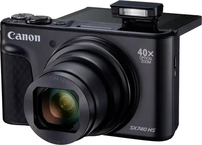 Canon PowerShot SX740 HS Lite Edition Digital Camera, 20.3 MP, 40x Optical Zoom, 4K Video, DIGIC 8 Processor, Wi-Fi, Bluetooth, GPS, Black