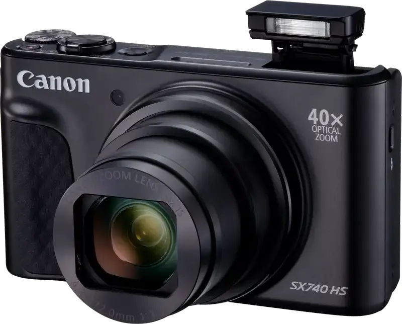 Canon PowerShot SX740 HS Lite Edition Digital Camera, 20.3 MP, 40x Optical Zoom, 4K Video, DIGIC 8 Processor, Wi-Fi, Bluetooth, GPS, Black