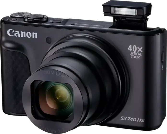Canon PowerShot SX740 HS Lite Edition Digital Camera, 20.3 MP, 40x Optical Zoom, 4K Video, DIGIC 8 Processor, Wi-Fi, Bluetooth, GPS, Black