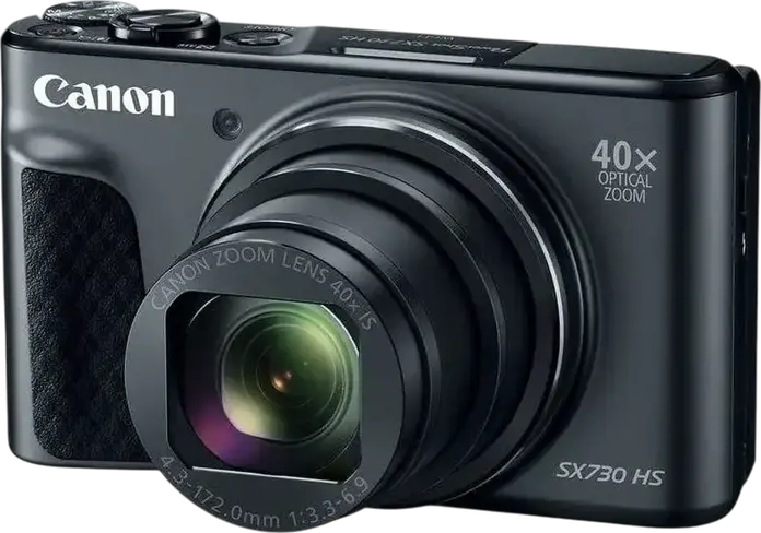 Canon PowerShot SX740 HS Lite Edition Digital Camera, 20.3 MP, 40x Optical Zoom, 4K Video, DIGIC 8 Processor, Wi-Fi, Bluetooth, GPS, Black