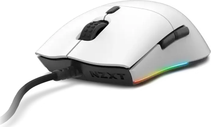 Игровой мышь NZXT Lift MS-1WRAX-BM, оптический сенсор PixArt 3389 16,000 DPI, 400 IPS, переключатели Omron, RGB-подсветка, амбидекстер, белый