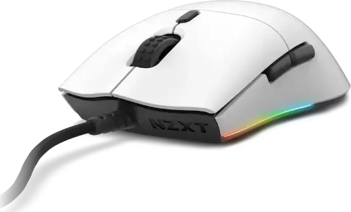 Игровой мышь NZXT Lift MS-1WRAX-BM, оптический сенсор PixArt 3389 16,000 DPI, 400 IPS, переключатели Omron, RGB-подсветка, амбидекстер, белый