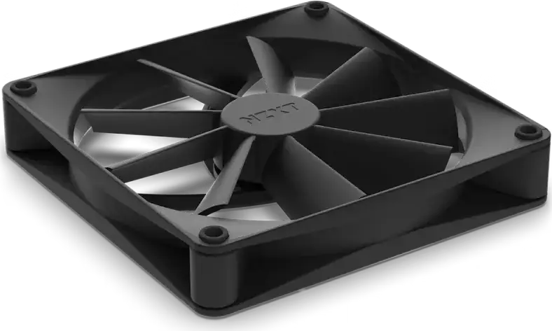 Ventilator de carcasa NZXT F140Q 140mm PWM RF-Q14SF-B1, Rulment Fluid Dynamic, 500-1200 RPM, Colturi de Cauciuc Anti-Vibratie, Negru