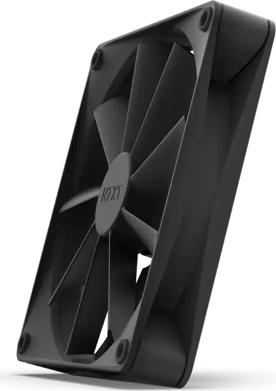 Ventilator de carcasa NZXT F140Q 140mm PWM RF-Q14SF-B1, Rulment Fluid Dynamic, 500-1200 RPM, Colturi de Cauciuc Anti-Vibratie, Negru