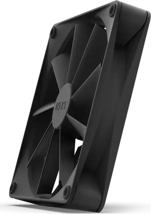 Ventilator de carcasa NZXT F140Q 140mm PWM RF-Q14SF-B1, Rulment Fluid Dynamic, 500-1200 RPM, Colturi de Cauciuc Anti-Vibratie, Negru