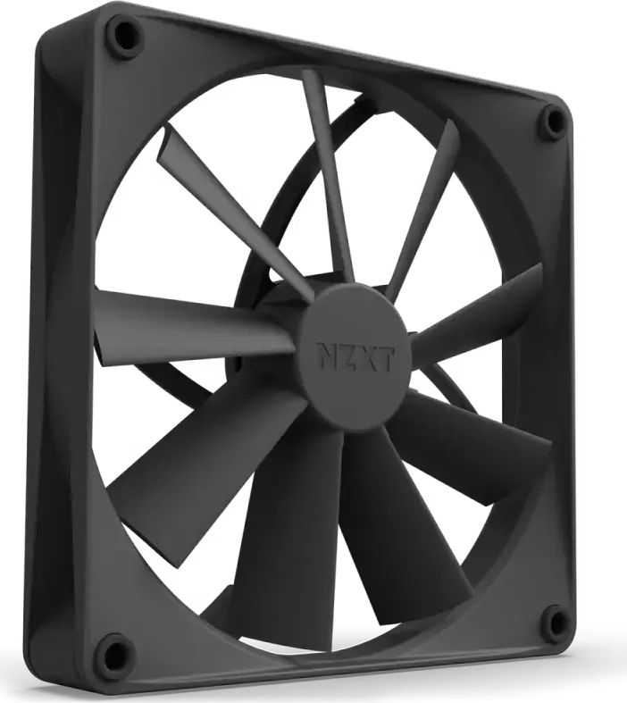 Ventilator de carcasa NZXT F140Q 140mm PWM RF-Q14SF-B1, Rulment Fluid Dynamic, 500-1200 RPM, Colturi de Cauciuc Anti-Vibratie, Negru