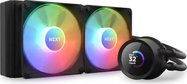 Система жидкостного охлаждения СЖО NZXT Kraken 240 RGB RL-KR240, алюминиевый радиатор 240мм, ЖК-дисплей 1.54", 2 вентилятора F120 RGB Core, Intel LGA 1700/1200/115X и AMD AM5/AM4